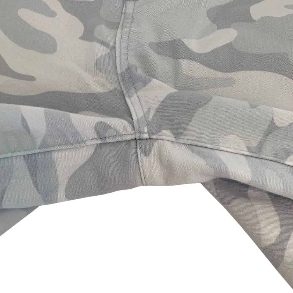 MAC AND ME Jeans Pants Jeggings Leggings Blue Gray Camo 5-Button Fly Hem Small - Picture 10 of 16